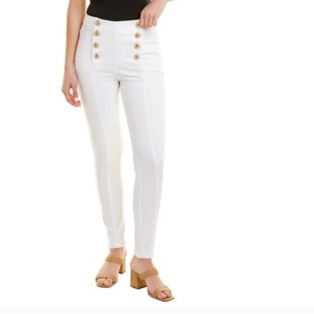 J. McLaughlin Hastings Jeans White Sz 12 NWT Sailor High Waist Summer Denim